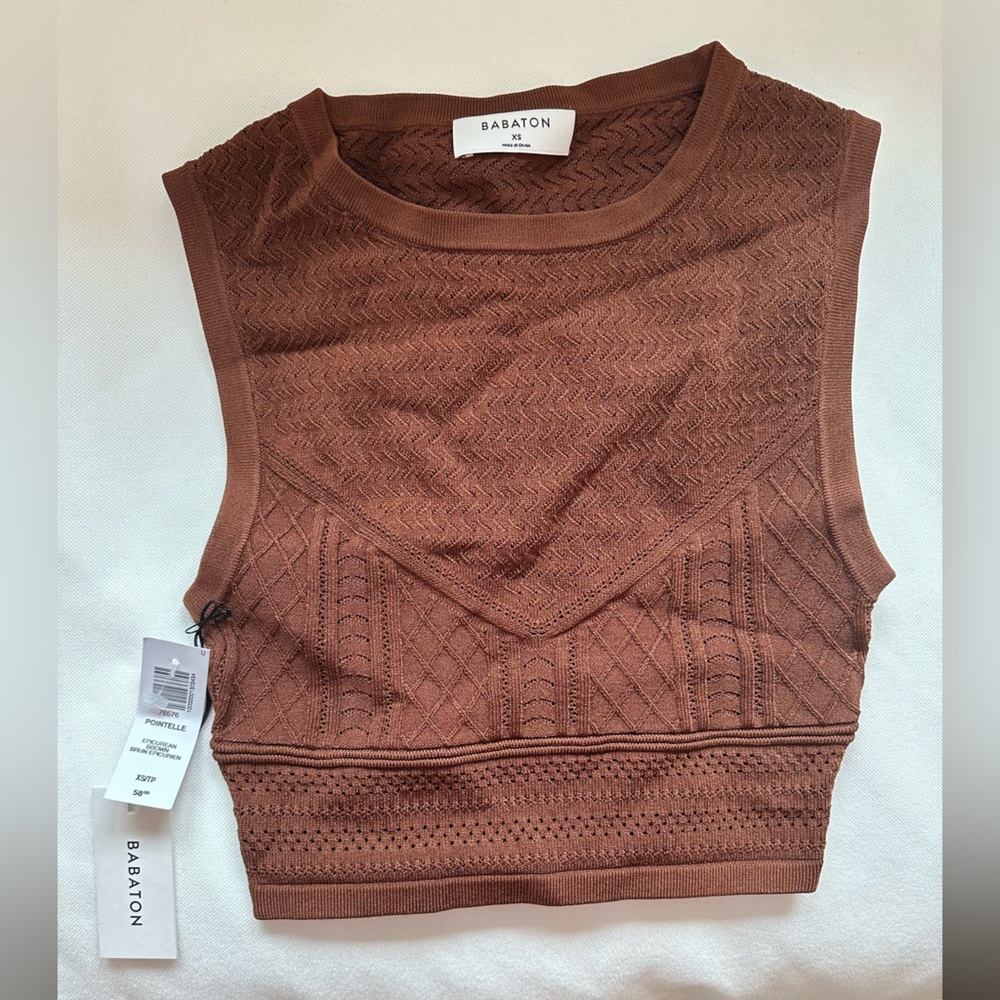 NWT aritiza babaton sculpt knit brown tank